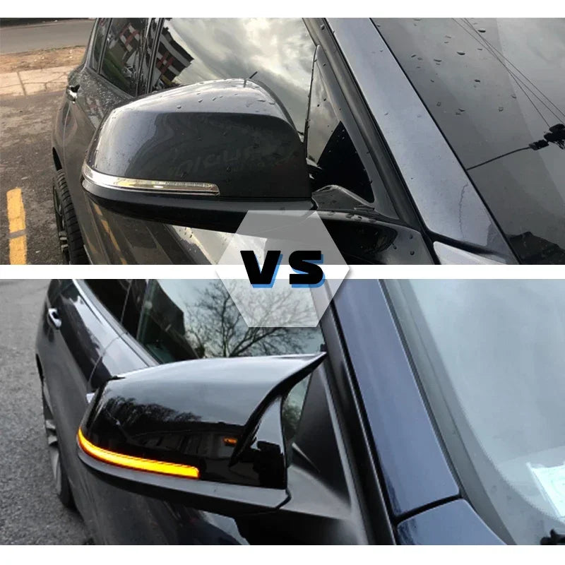 1Pair Side Rearview Wing Mirror Cover Caps For BMW 1 2 3 4 Series F20 F30 F31 F32 F34 F36 E84 2014 -2018 ABS Gloss Black