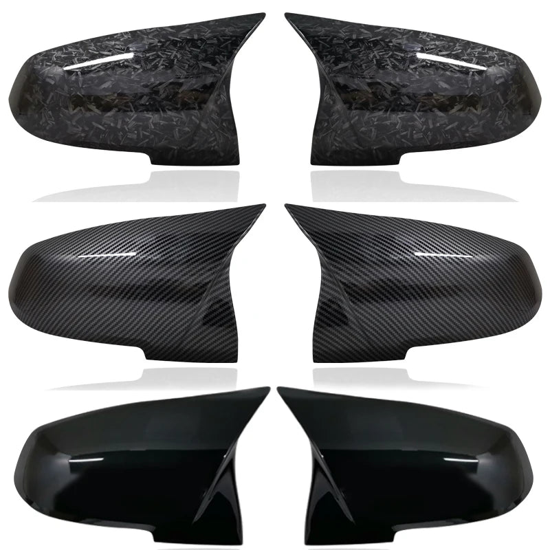 1Pair Side Rearview Wing Mirror Cover Caps For BMW 1 2 3 4 Series F20 F30 F31 F32 F34 F36 E84 2014 -2018 ABS Gloss Black
