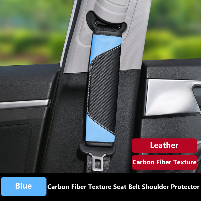 2Pcs Carbon Fiber Seat Belt Shoulder Covers for Car Seats
