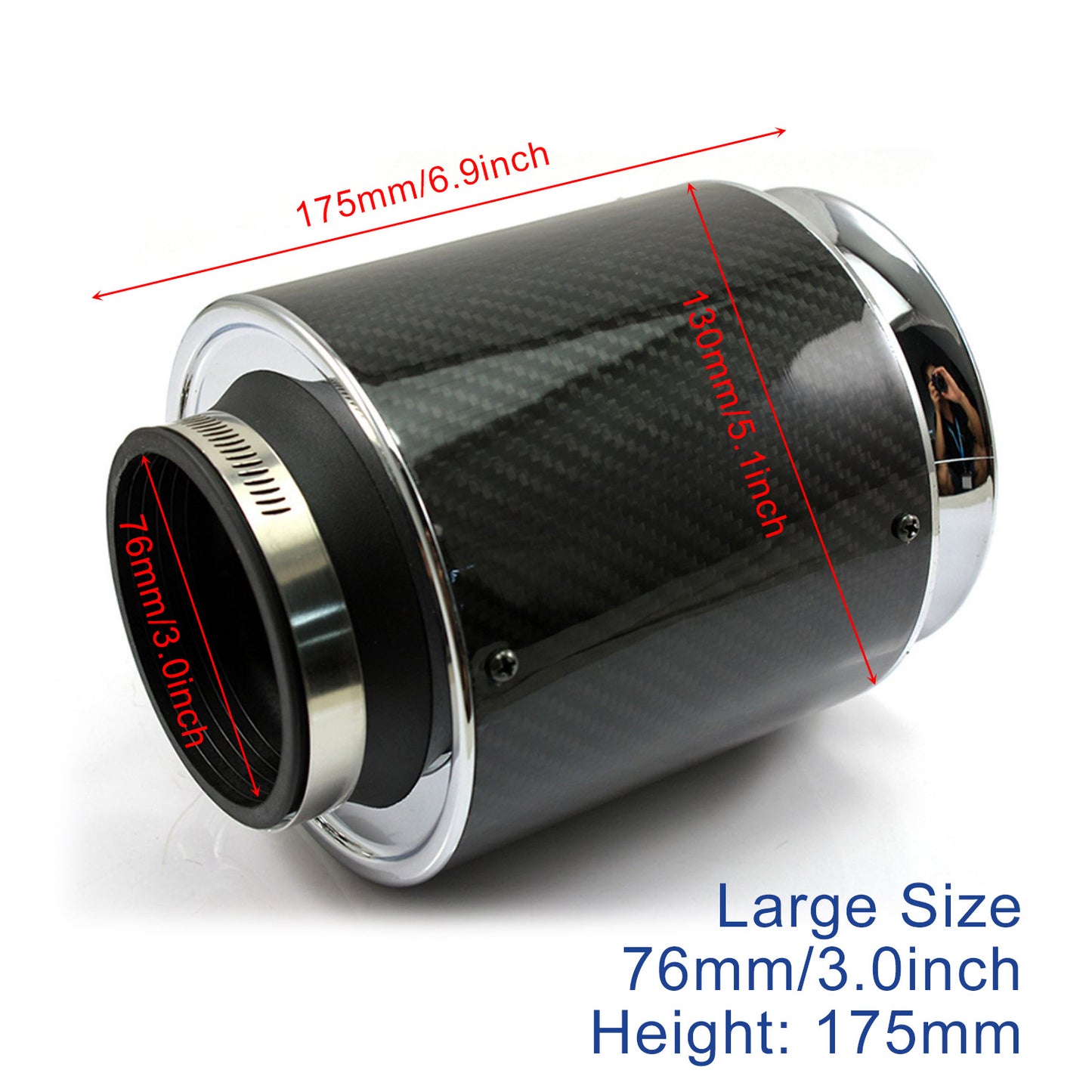 Automotive intake air filter element, mushroom-shaped air filter