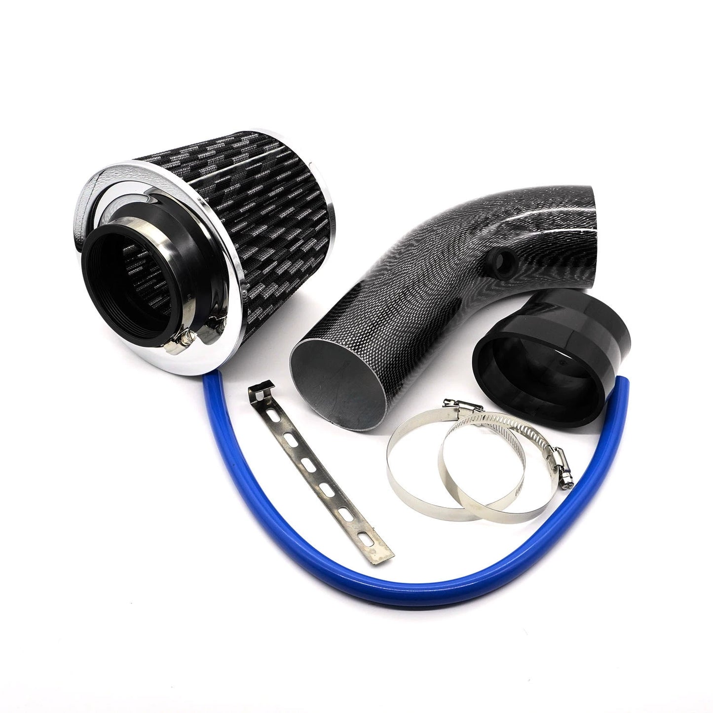 3-inch Automotive Aluminum Alloy Intake Pipe Modification Kit with 76mm Air Filter Universal Filter Element Mushroom Head