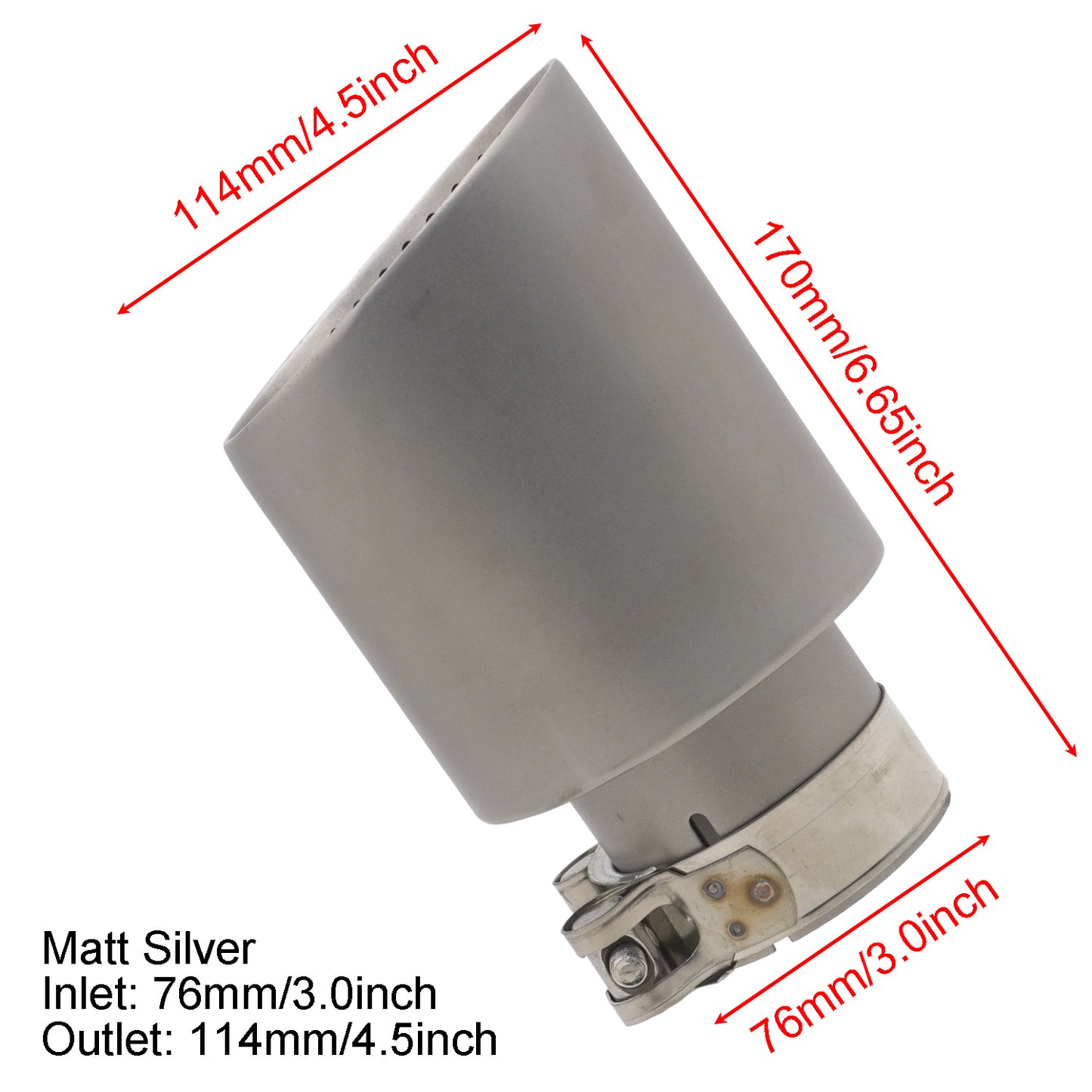 Automotive 304 stainless steel matte tailpipe muffler exhaust pipe