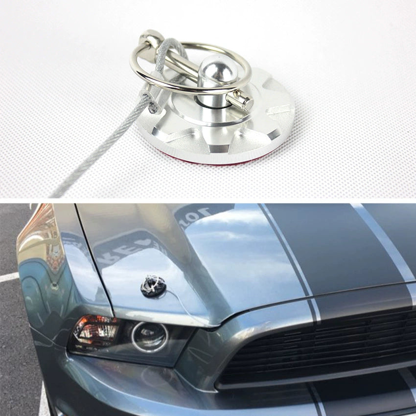 Automotive engine hood lock modified cable-operated hood lock made of aluminum alloy
