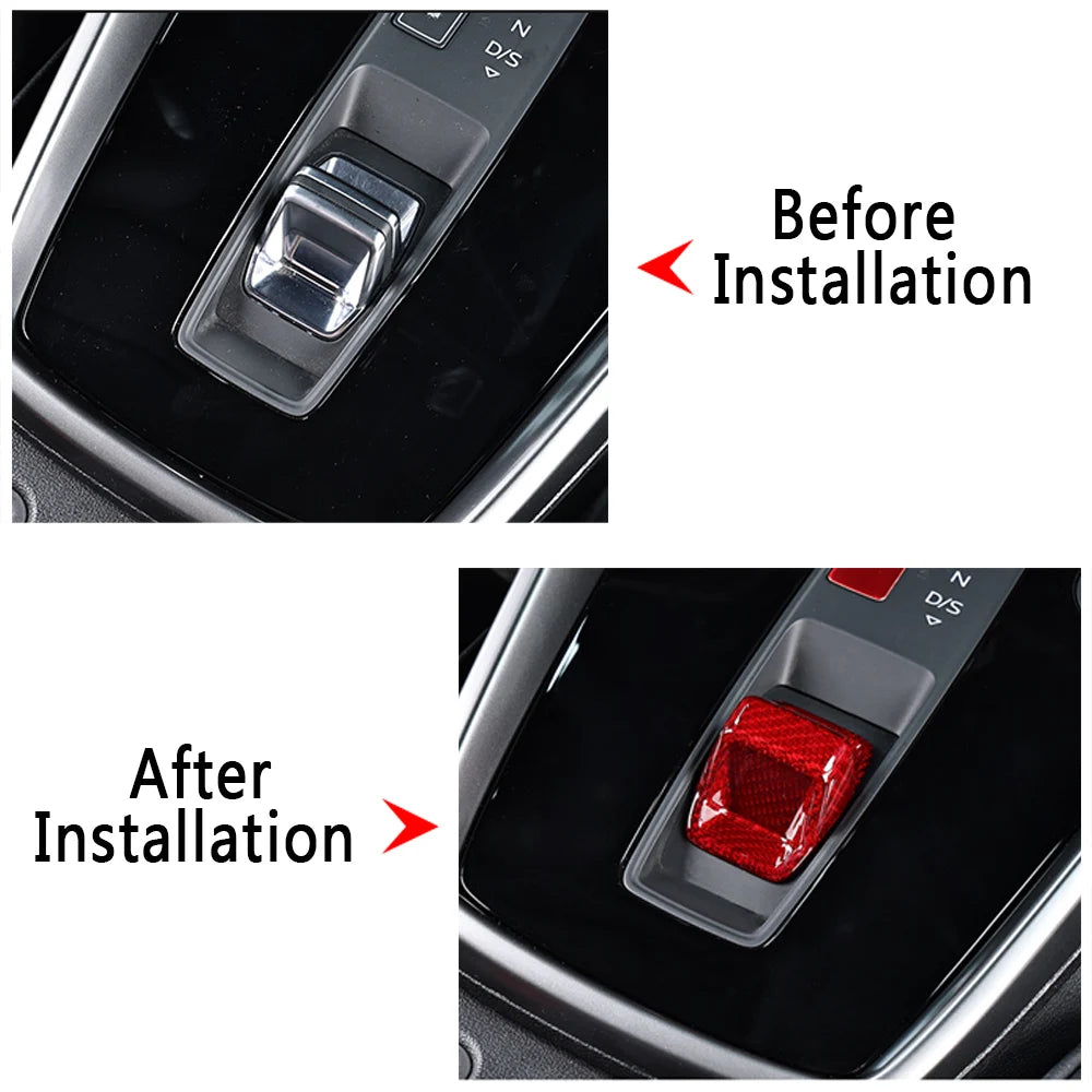 For Audi A3 S3 RS3 8Y GY 2020 2021 2022 Limousine Sportback Sedan Quattro RS Sline Carbon Fiber Car Gear Trim Cover DGG Stickers