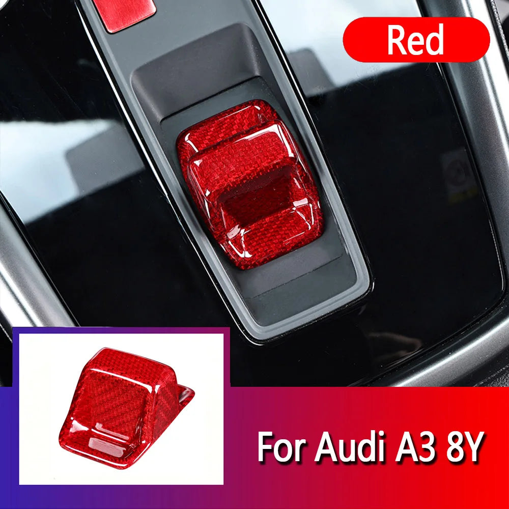 For Audi A3 S3 RS3 8Y GY 2020 2021 2022 Limousine Sportback Sedan Quattro RS Sline Carbon Fiber Car Gear Trim Cover DGG Stickers