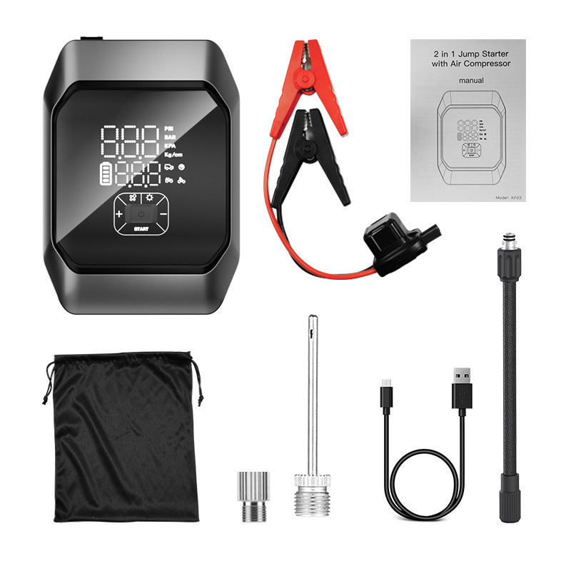Portable Outdoor All - in - One Device: Car Battery Jump - Start and Emergency Starter Power Supply with Built - in Car Air Pump