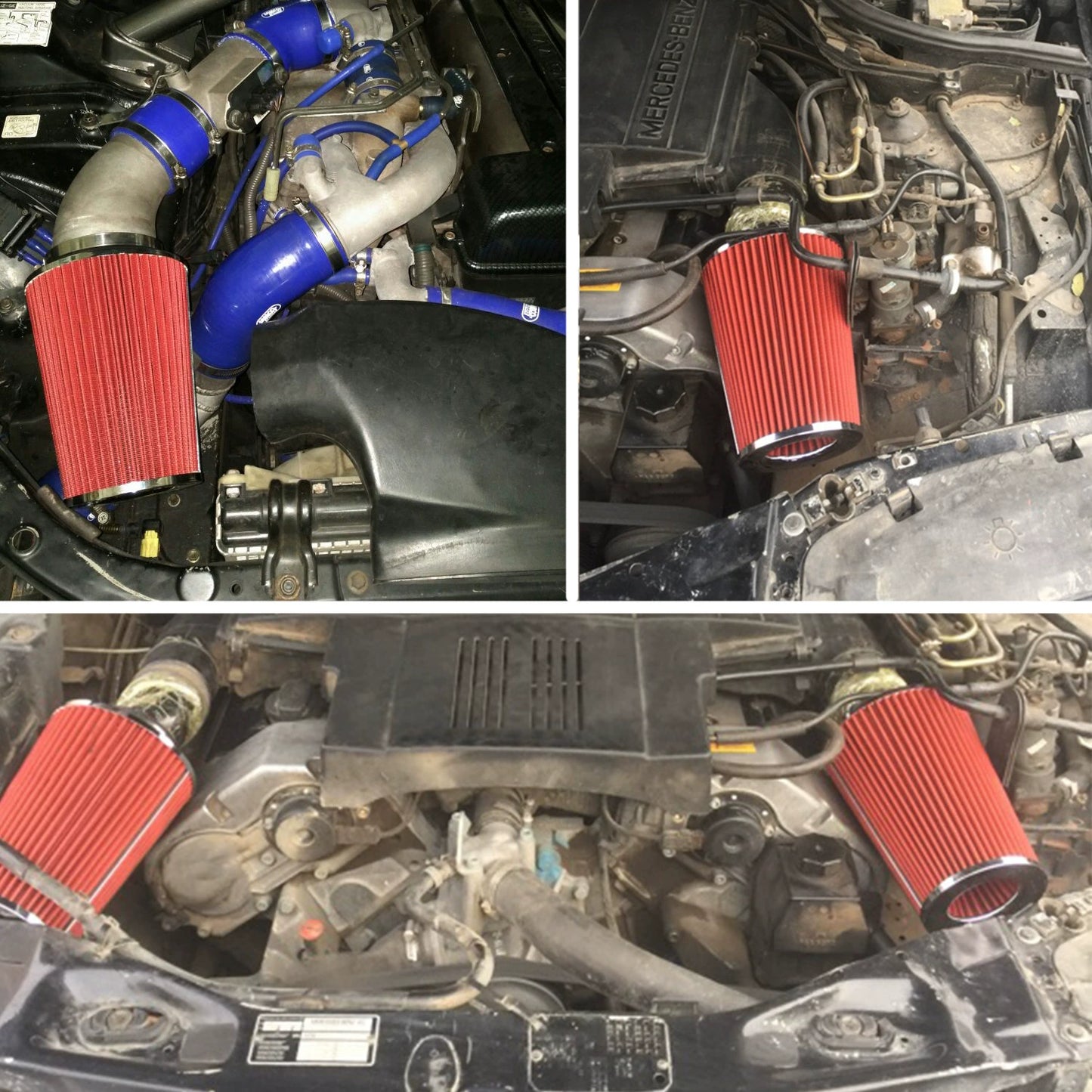 Automotive intake air filter element - mushroom - shaped air filter
