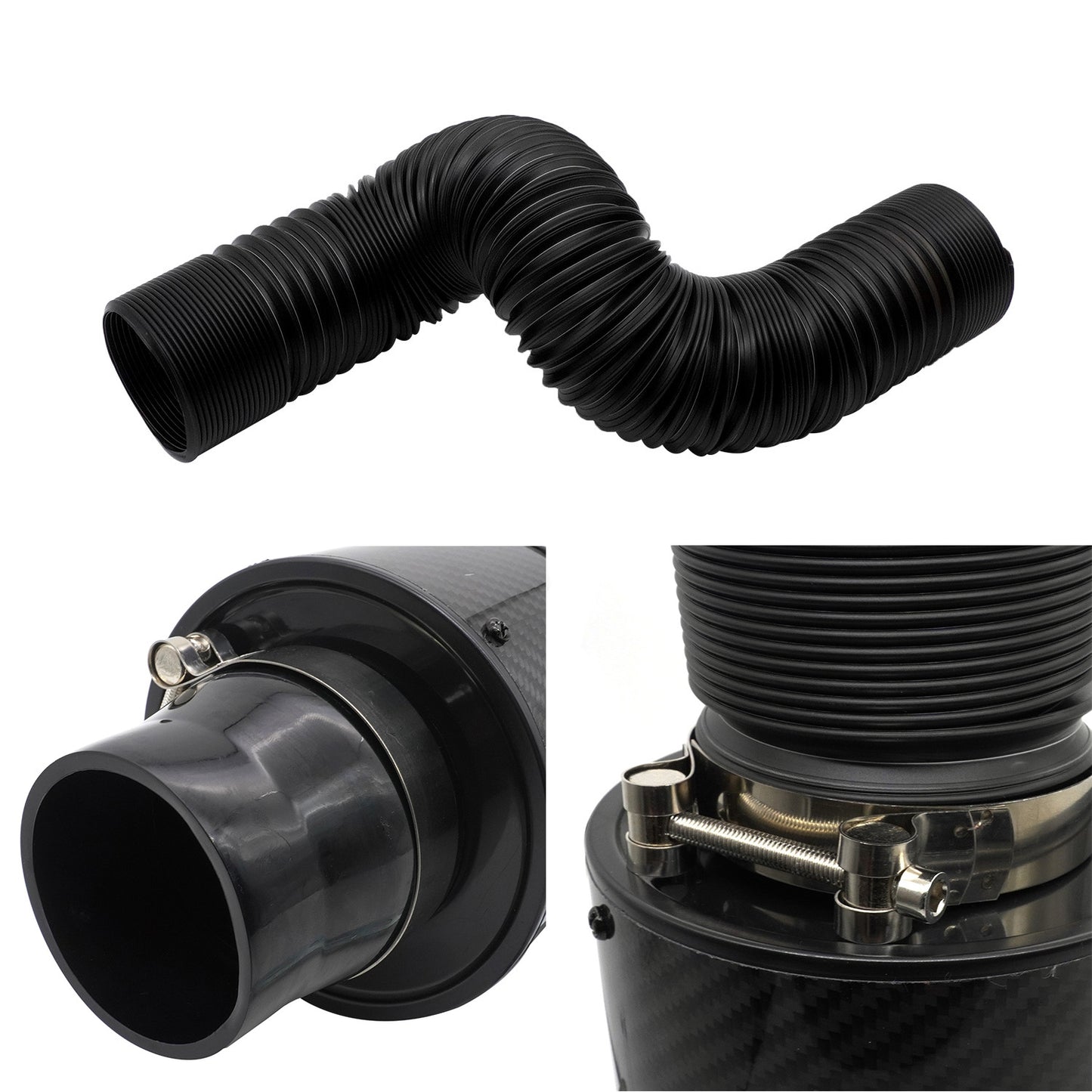 Automotive Intake Kit with Carbon Fiber Intake Air Box and High - flow Air Filter