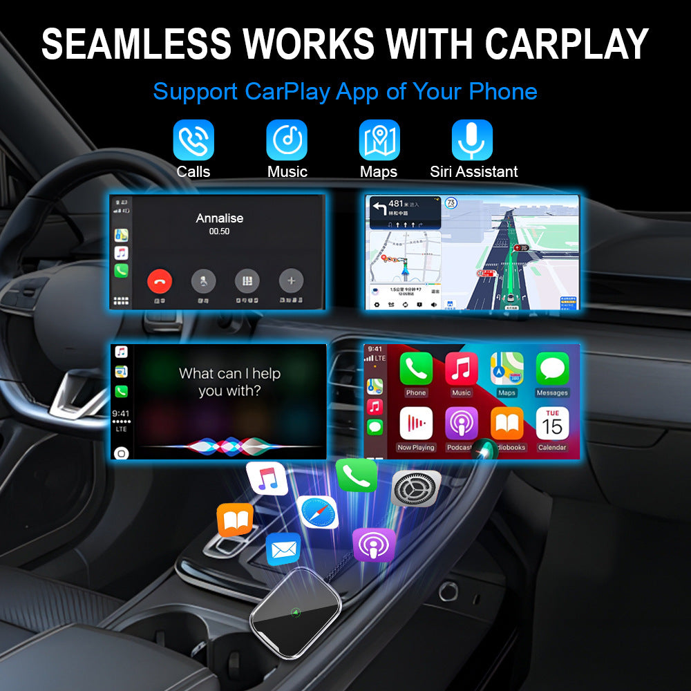 Wired to Wireless CarPlay and Android Auto Adapter