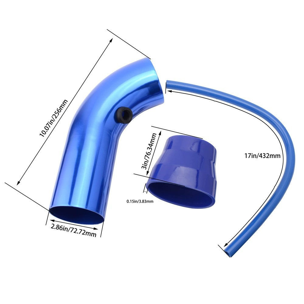3-inch Automotive Aluminum Alloy Intake Pipe Modification Kit with 76mm Air Filter Universal Filter Element Mushroom Head