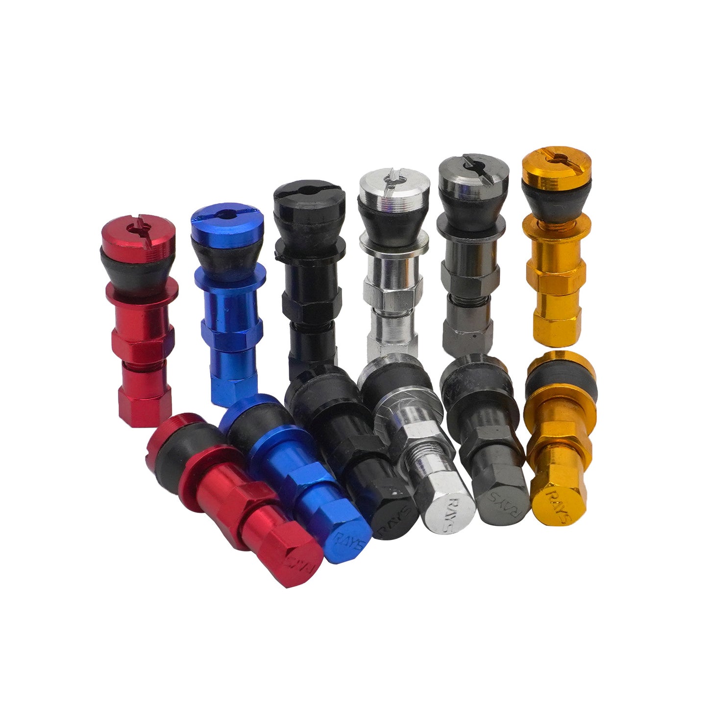 Automobile tire aluminum alloy snap-in valve stem, wheel valve cap, valve core