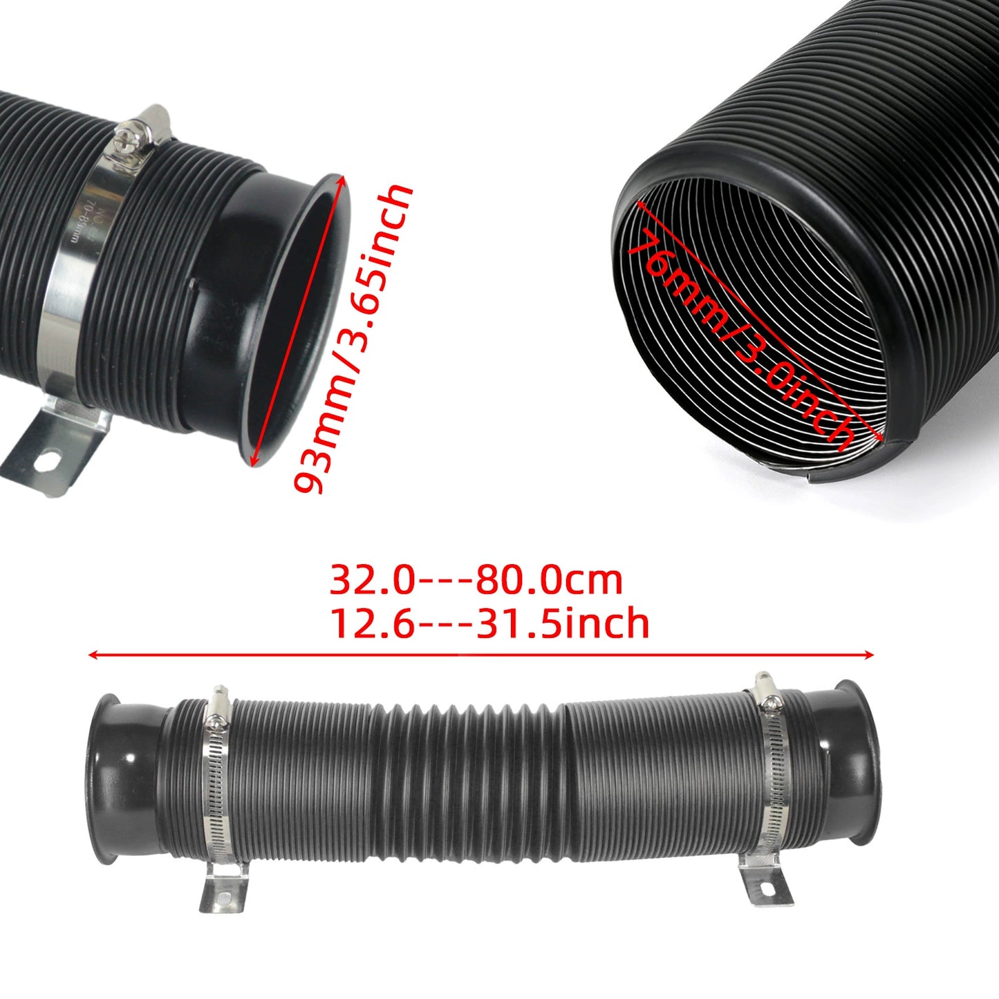 Automobile intake telescopic hose, 76mm engine turbo intake air guide tube
