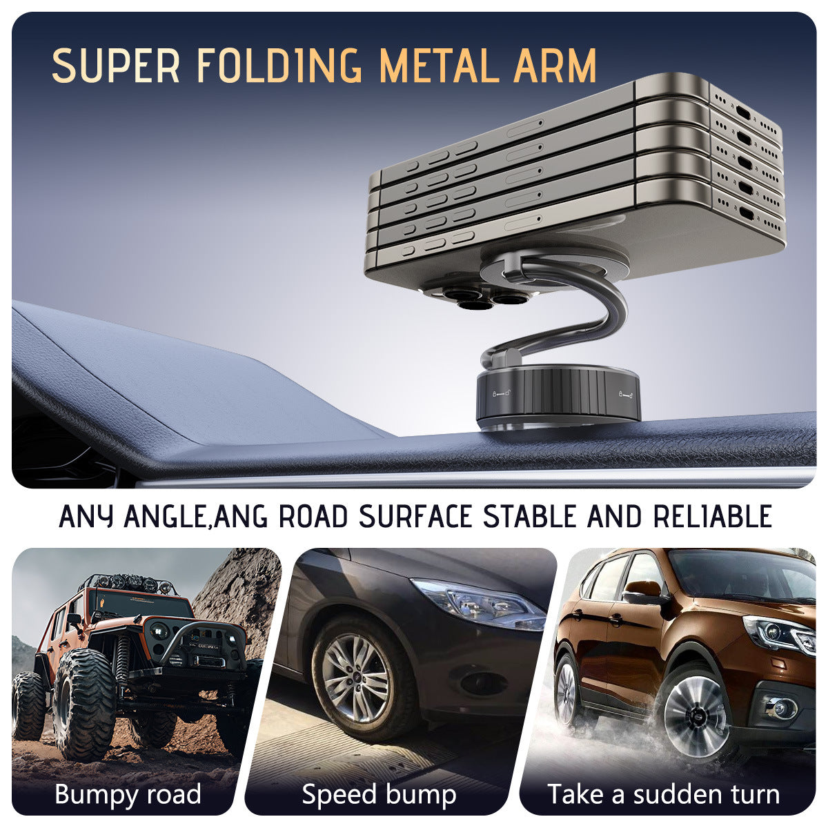 Magnetic car phone holder for car navigation