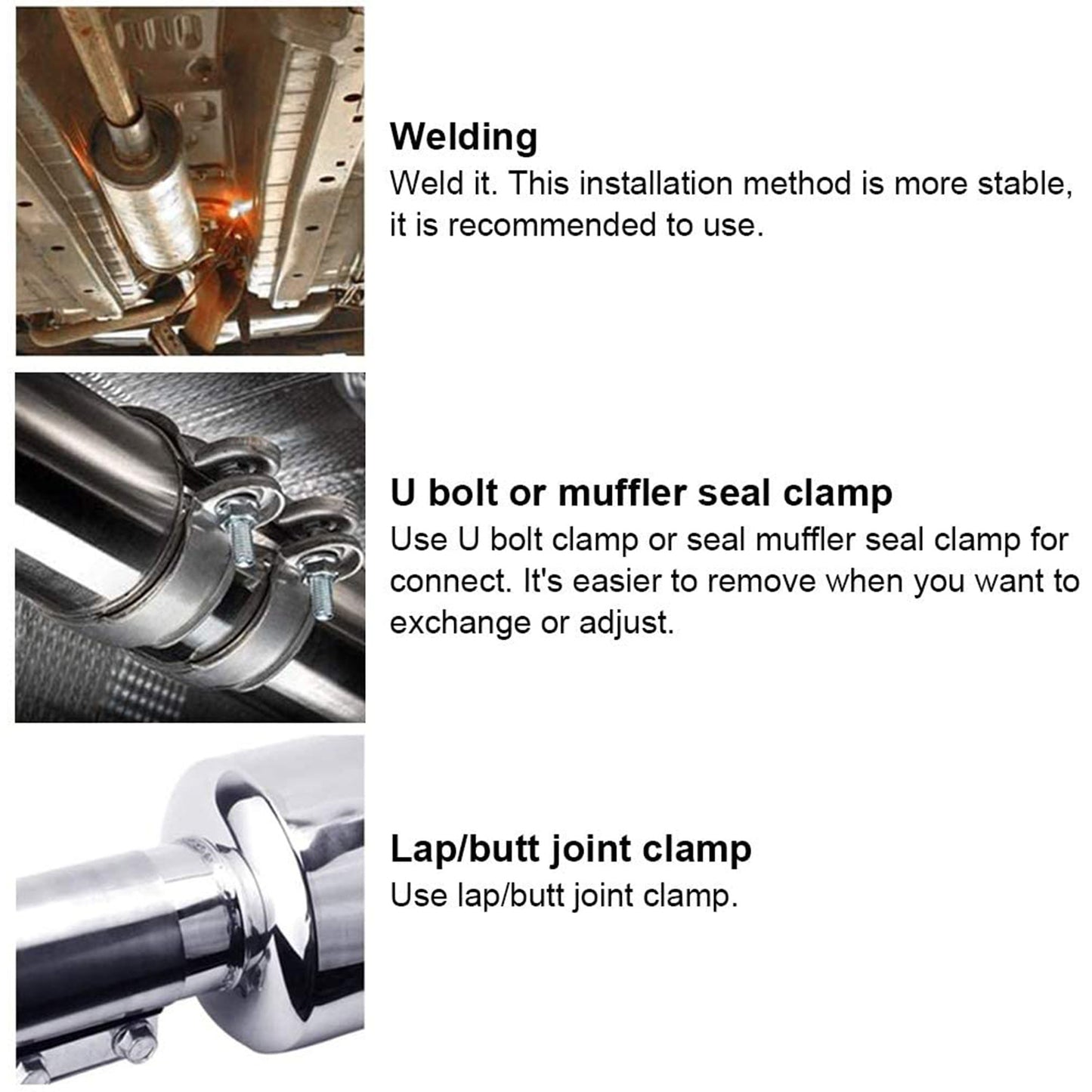 Stainless steel straight exhaust pipe for automobiles, including the tailpipe QG6