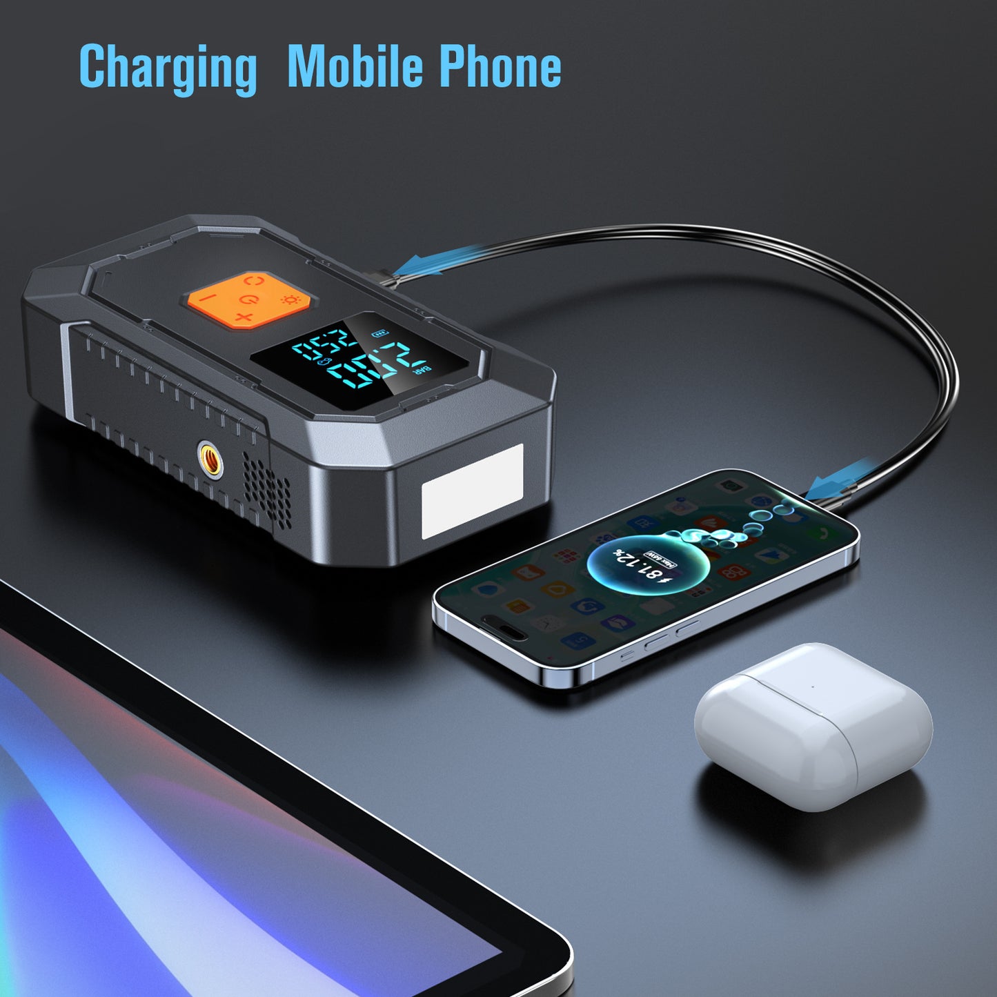 Car emergency starter power supply and air compressor all-in-one machine