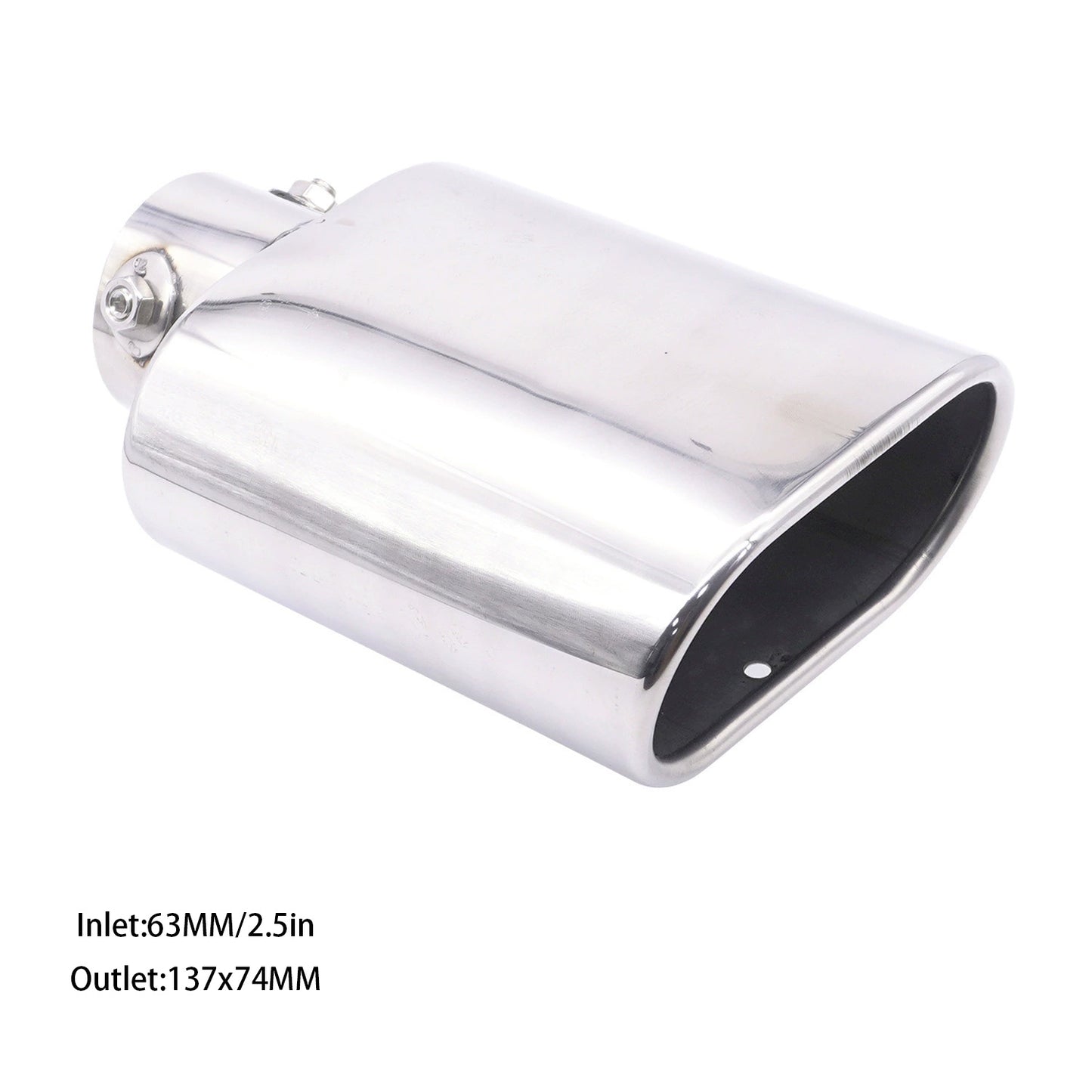 Automotive square-end tailpipe tip, stainless steel exhaust pipe muffler