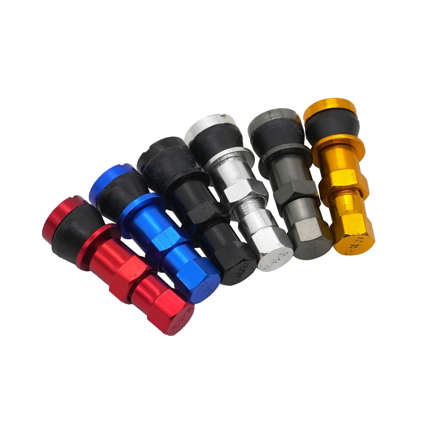 Automobile tire aluminum alloy snap-in valve stem, wheel valve cap, valve core