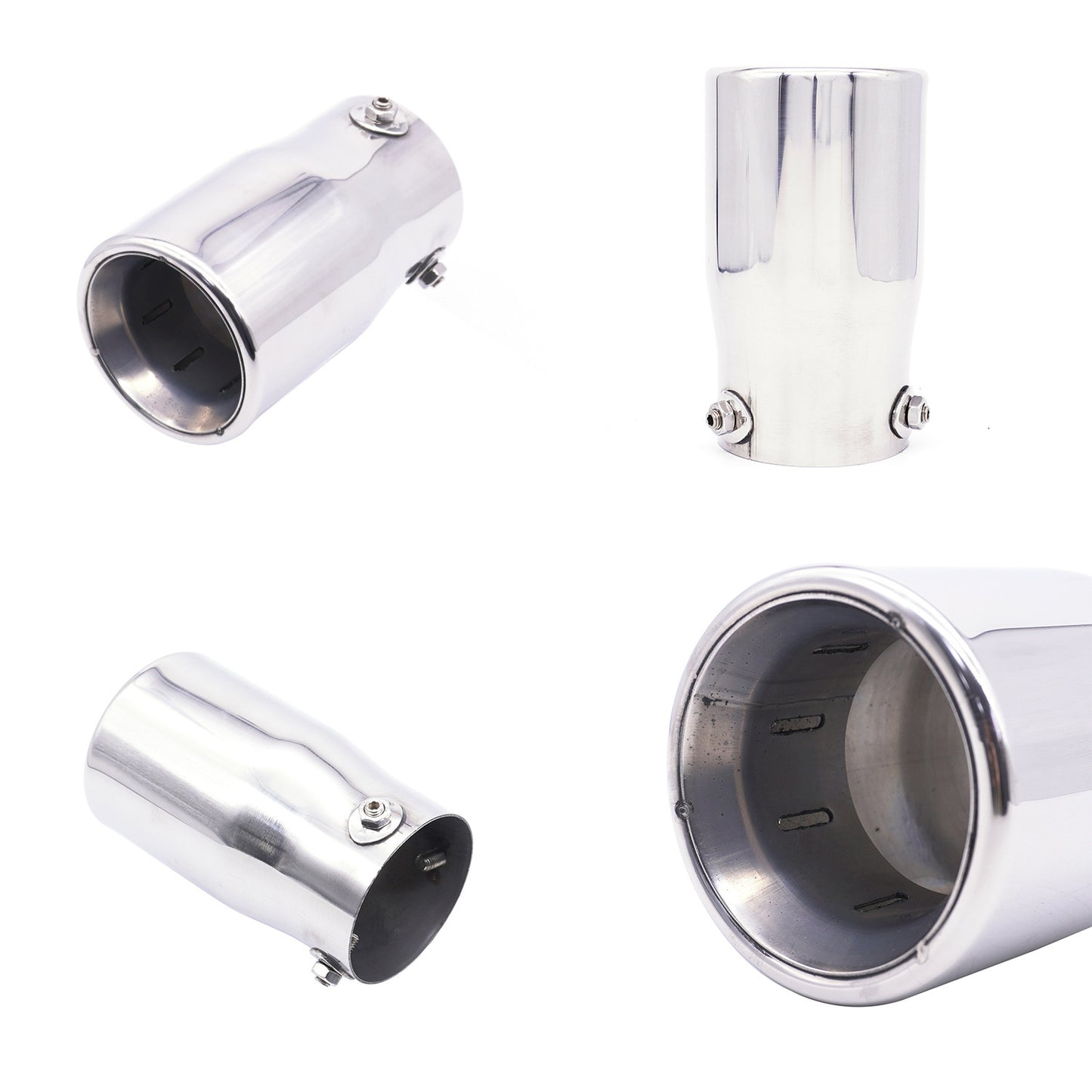 Automotive stainless steel tailpipe tip, 3-inch exhaust pipe muffler