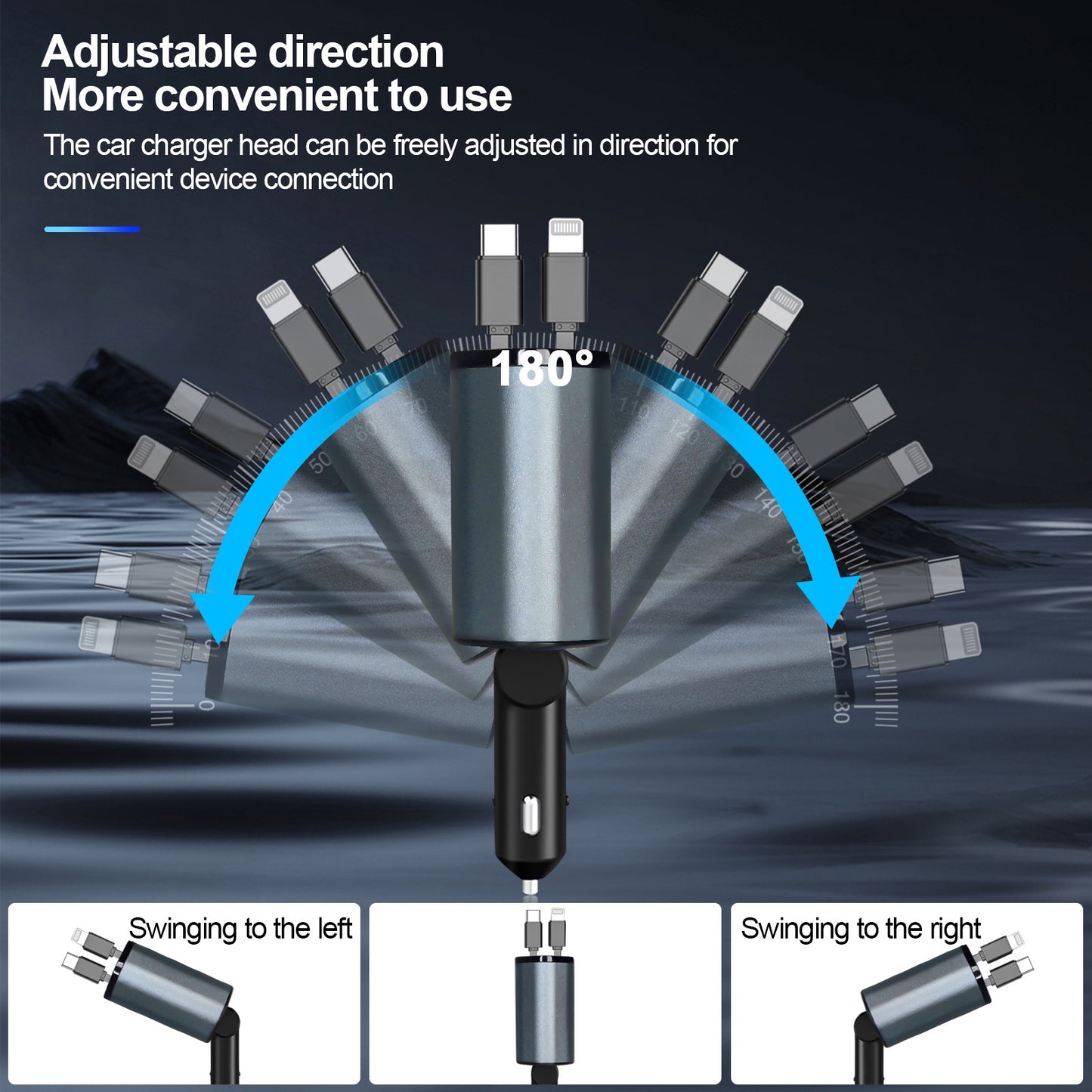 SuperFast Charging and Flash Charging Car Charger with Cigarette Lighter Adapter