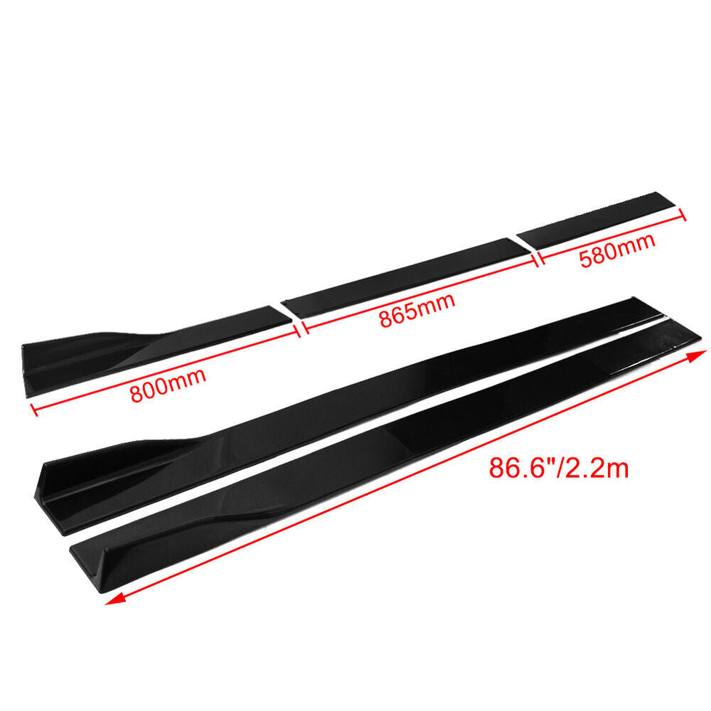 Front Rear Bumper Lip Spoiler Body Kit Splitter w/Side Skirt Extension Universal