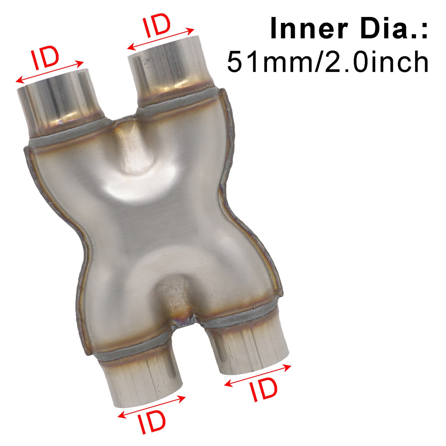 H X-shaped four-way connecting pipe of 409 stainless steel exhaust pipe for automobiles