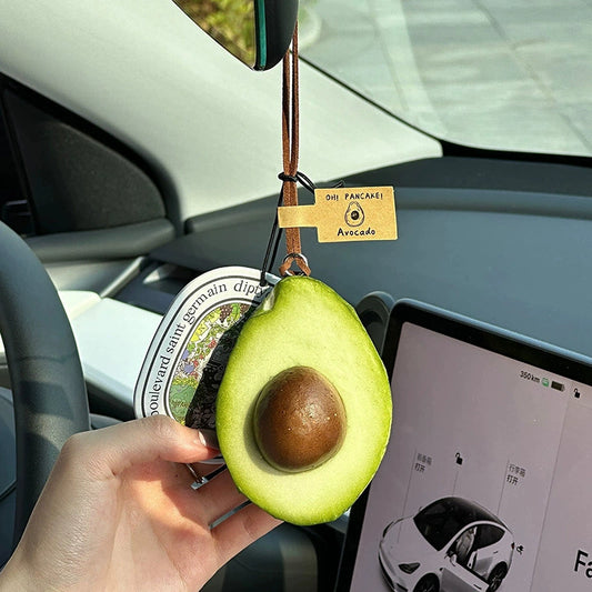 Creative Car Hanging Ornament, Avocado - shaped Rearview Mirror Decoration, Car Interior Accessories