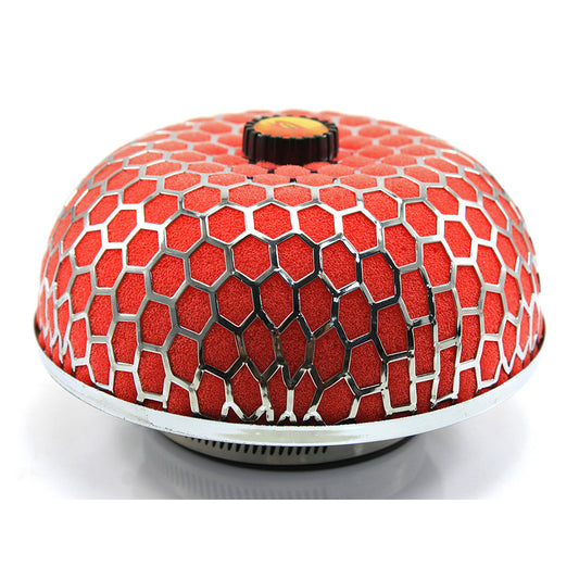 High-flow mushroom-shaped air filter for automotive intake modification