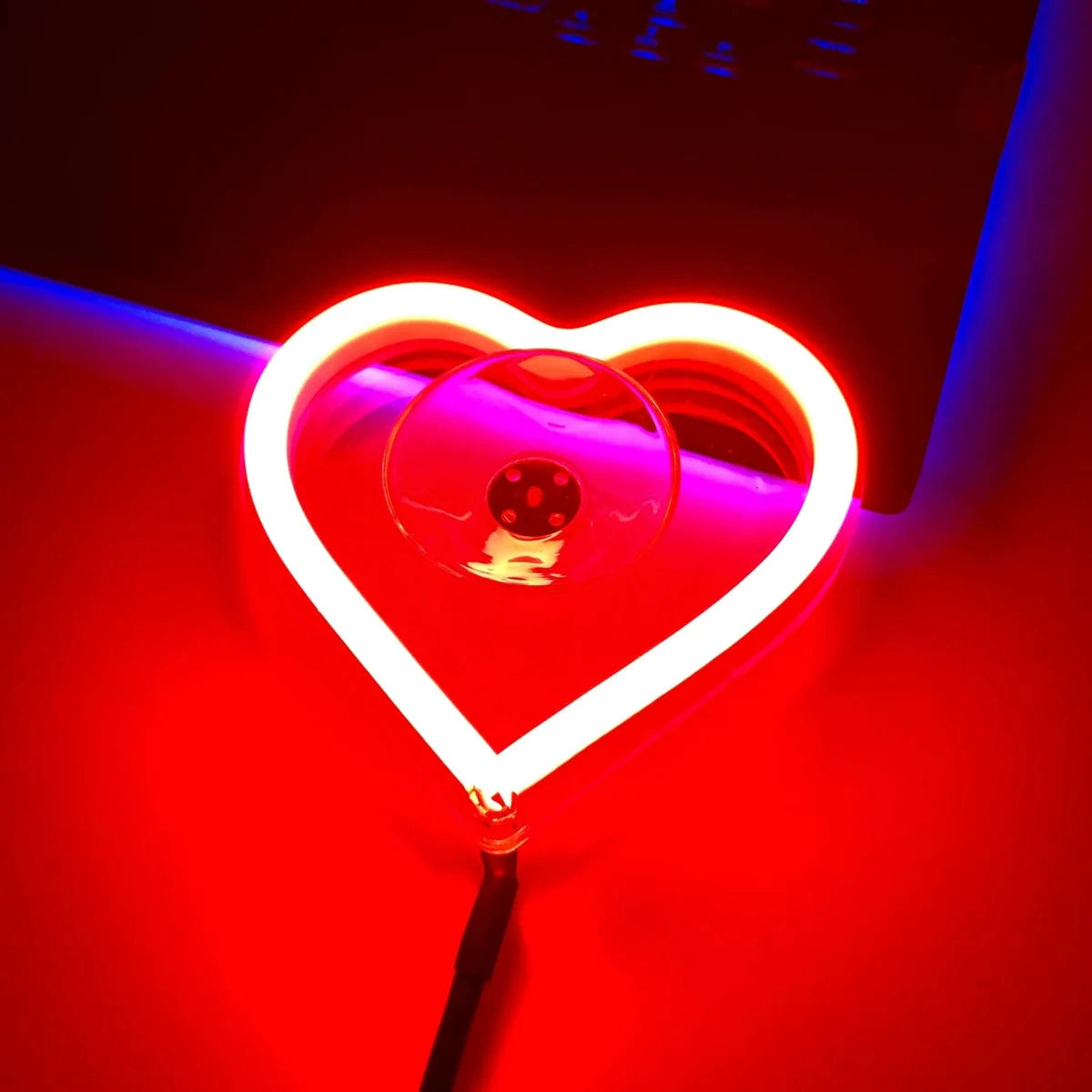 Style Window Neon - themed Interior Decoration Heart - shaped Glowing LED Ambient Light