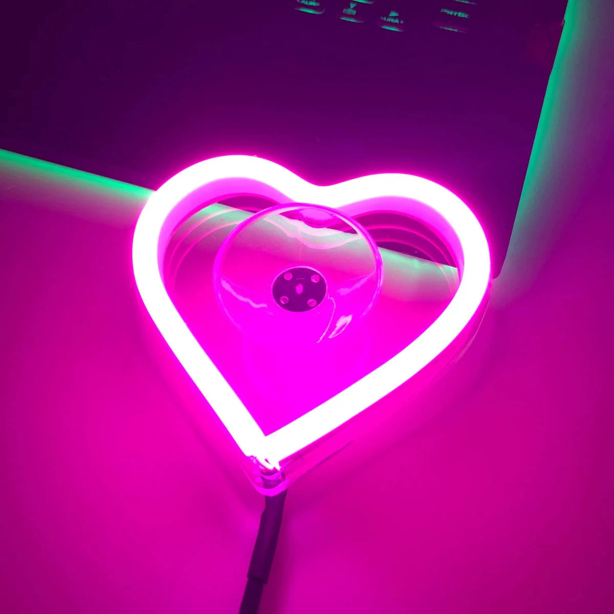 Style Window Neon - themed Interior Decoration Heart - shaped Glowing LED Ambient Light