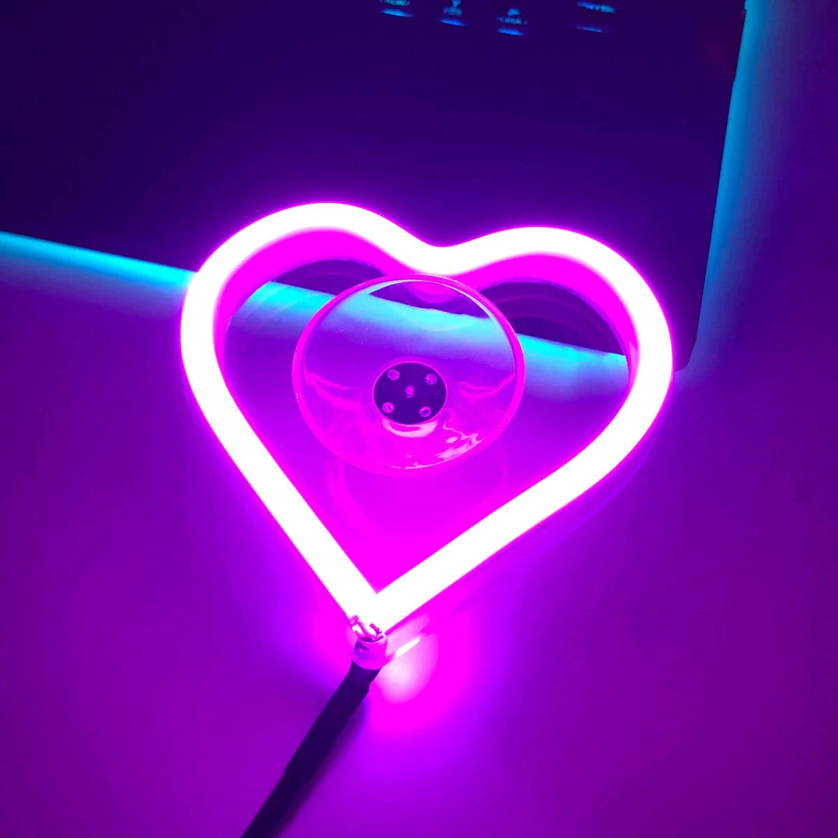 Style Window Neon - themed Interior Decoration Heart - shaped Glowing LED Ambient Light