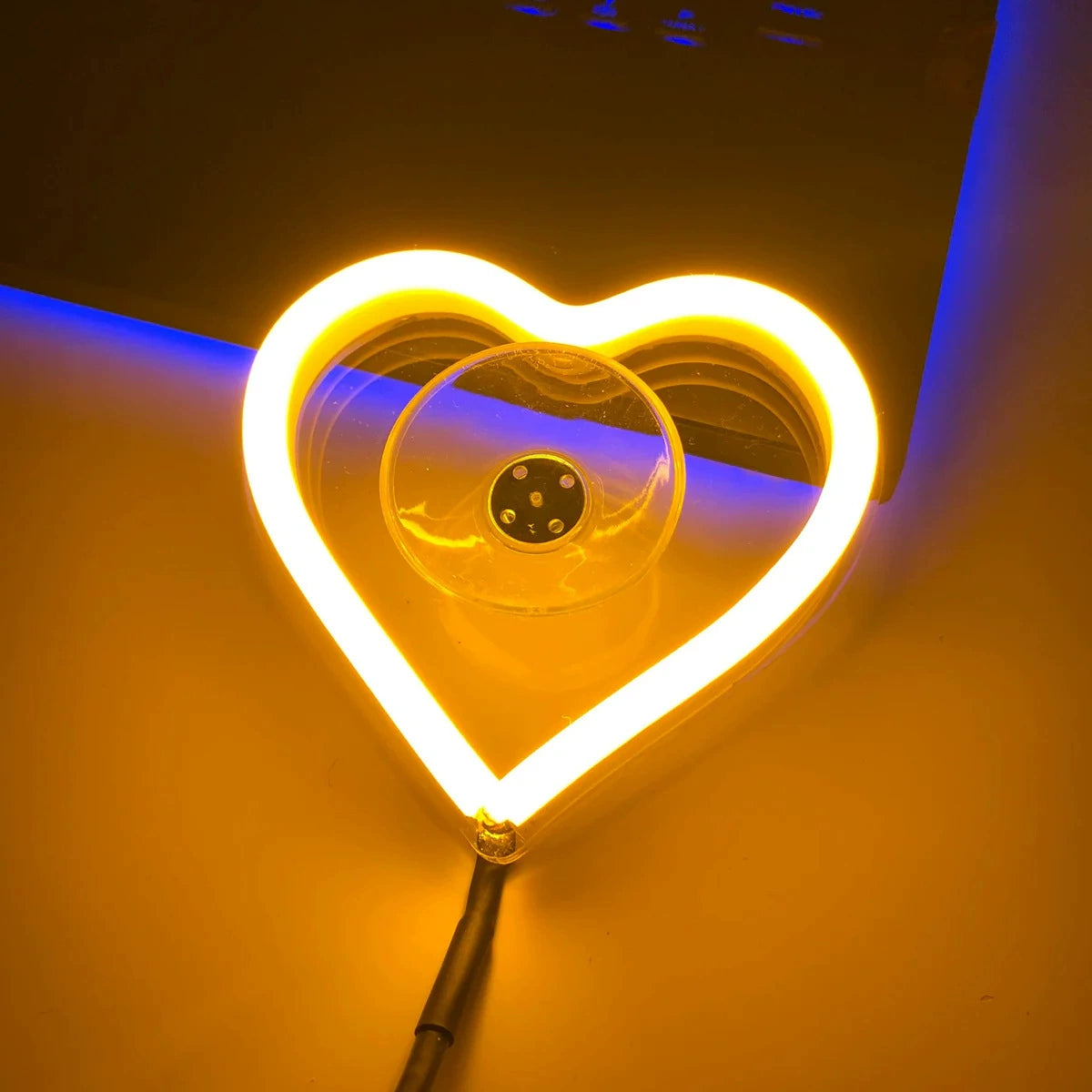 Style Window Neon - themed Interior Decoration Heart - shaped Glowing LED Ambient Light