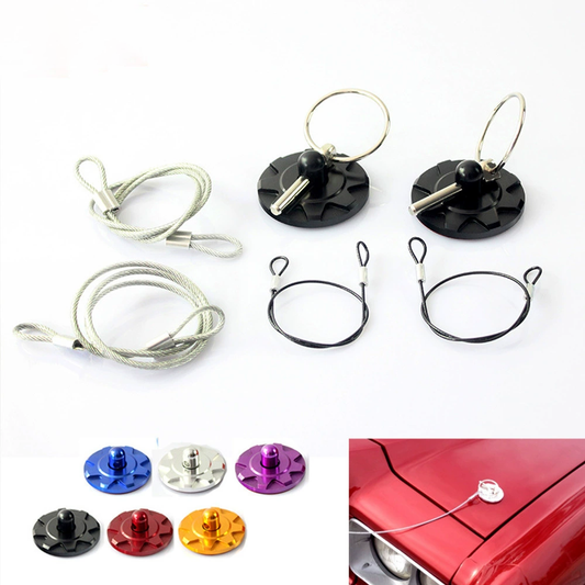 Aluminum - made, drill - free car modified hood lock. It is a quick - release type lock for racing car engines.
