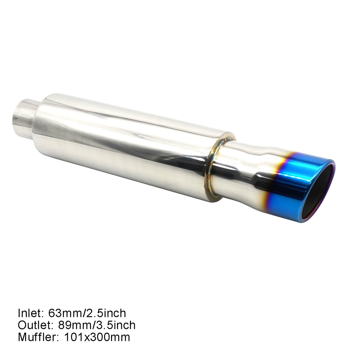 Stainless steel straight exhaust pipe for automobiles, including the tailpipe QG7