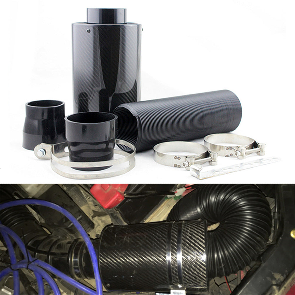 Automotive Intake Kit with Carbon Fiber Intake Air Box and High - flow Air Filter