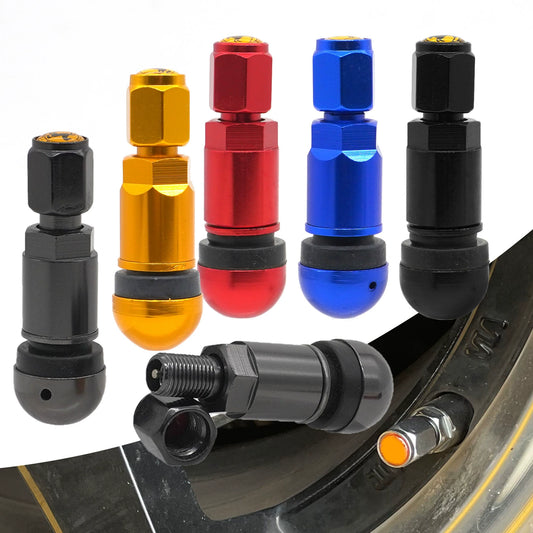 Automotive tire snap - in valve stems made of aluminum alloy, universal wheel valve nozzles and valve cores