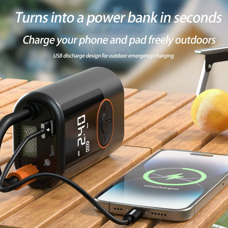 Vehicle-mounted portable air compressor, high-pressure inflation for cars, fast charging