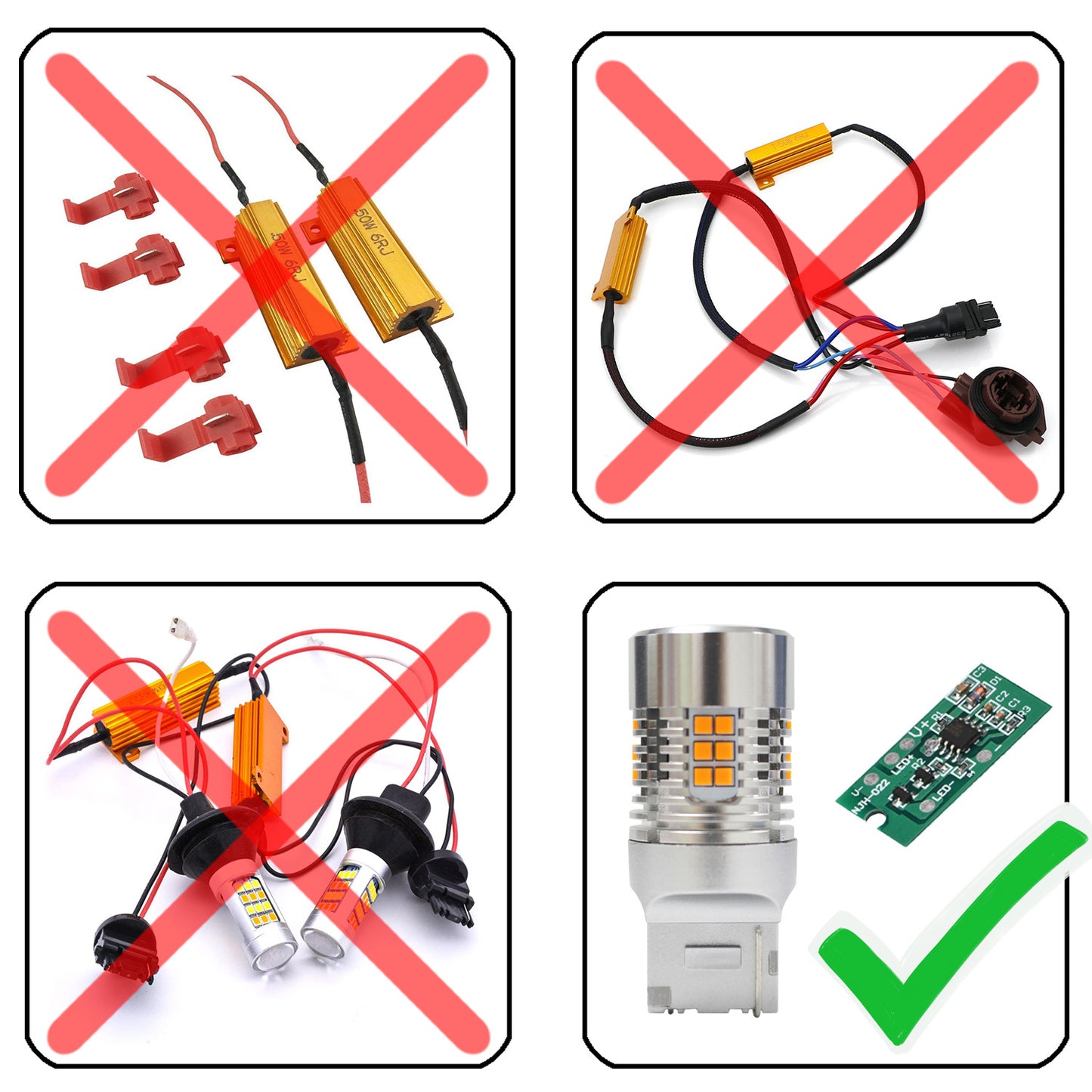 LED car turn signal bulb, anti-flicker, 24V decoded car light, T20