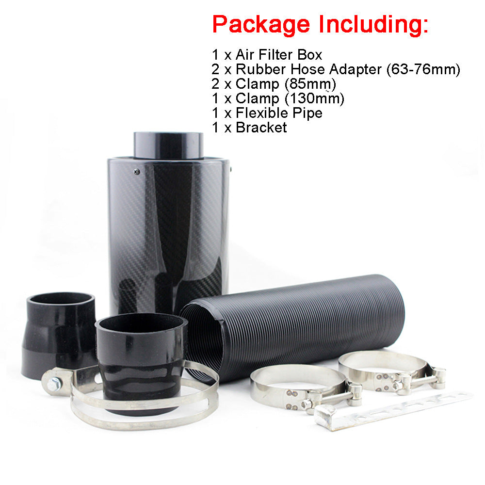 Automotive Intake Kit with Carbon Fiber Intake Air Box and High - flow Air Filter